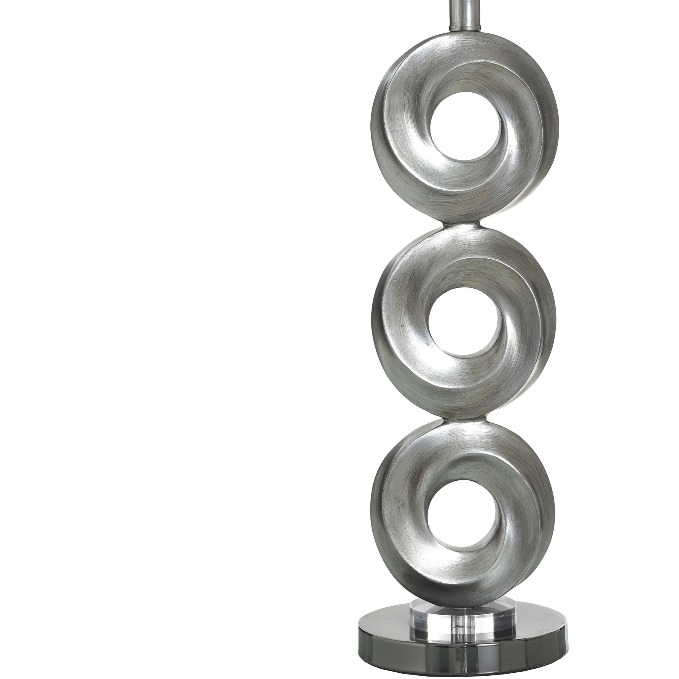 Poly 35 inch 100 watt Infinite Silver Table Lamp Portable Light