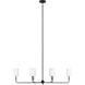Foxdale 6 Light 44 inch Midnight Black Linear Chandelier Ceiling Light