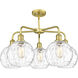 Athens Water Glass 5 Light 26 inch Satin Gold Chandelier Ceiling Light
