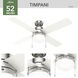 Timpani 52 inch Brushed Nickel with Fresh White Blades Ceiling Fan