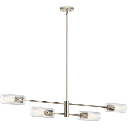 Velestino 4 Light 47.5 inch Polished Nickel Linear Chandelier Ceiling Light