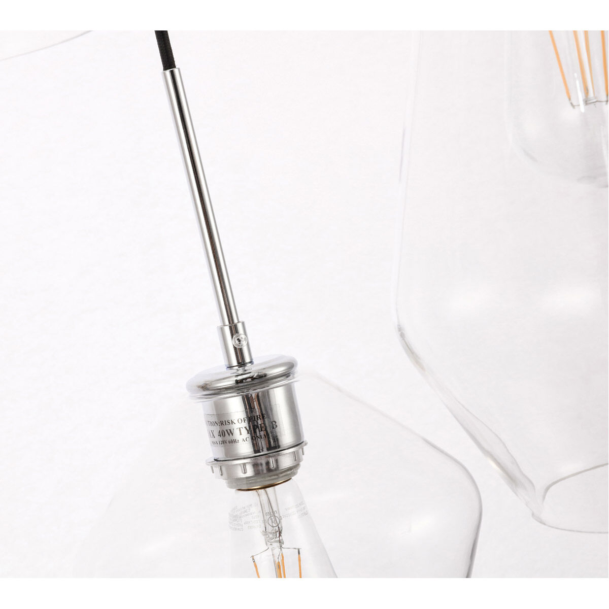 Gene 3 Light 17 inch Chrome Pendant Ceiling Light