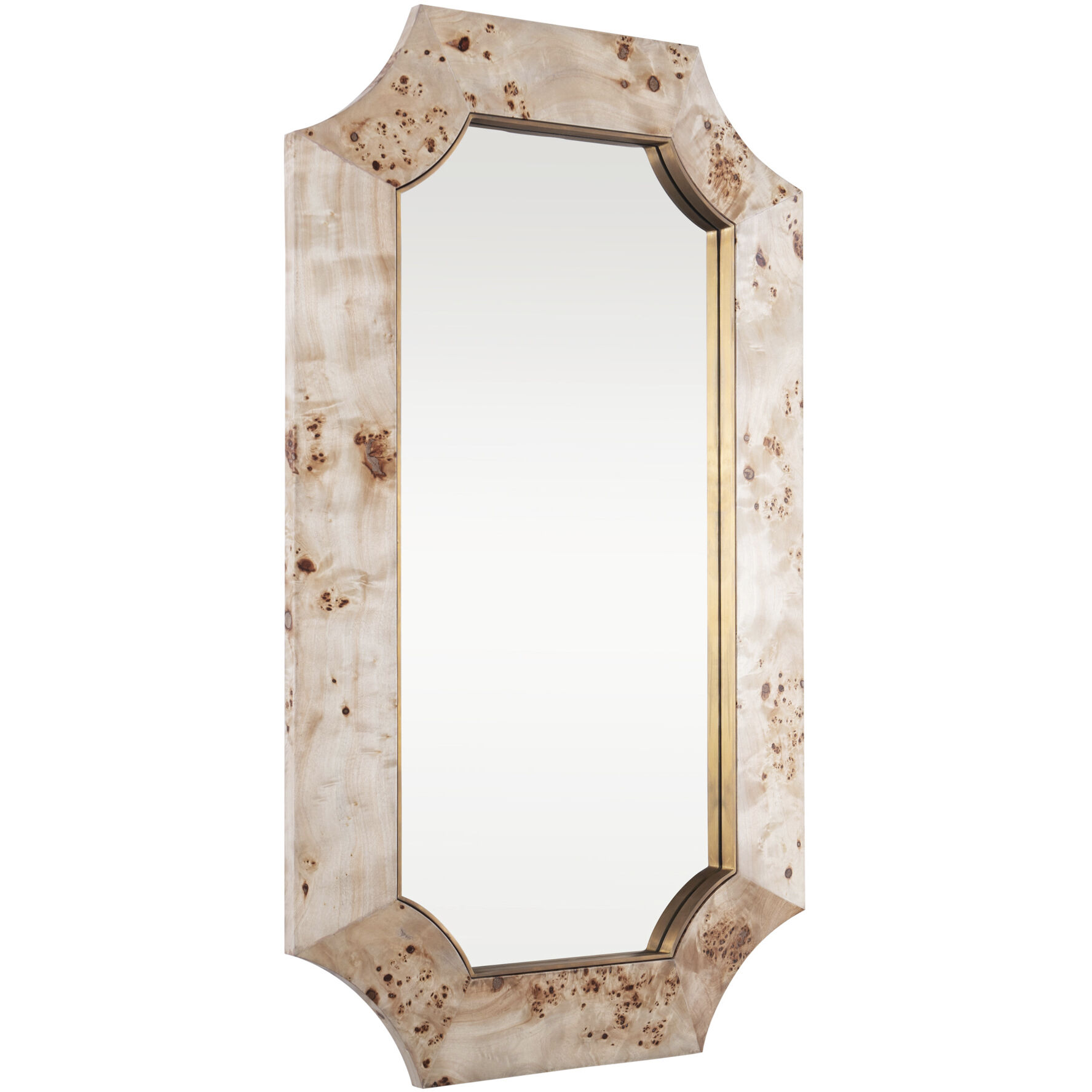 Farra 44 X 26 inch Poplar Burl with Weathered Brass Wall Mirror, Varaluz Casa