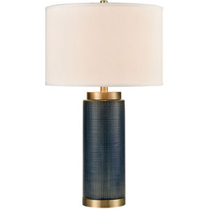 Concettas 28 inch 150.00 watt Blue with Antique Brass Table Lamp Portable Light