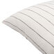 Linen Stripe Buttoned 20 inch White Pillow Kit in 20 x 20, Square