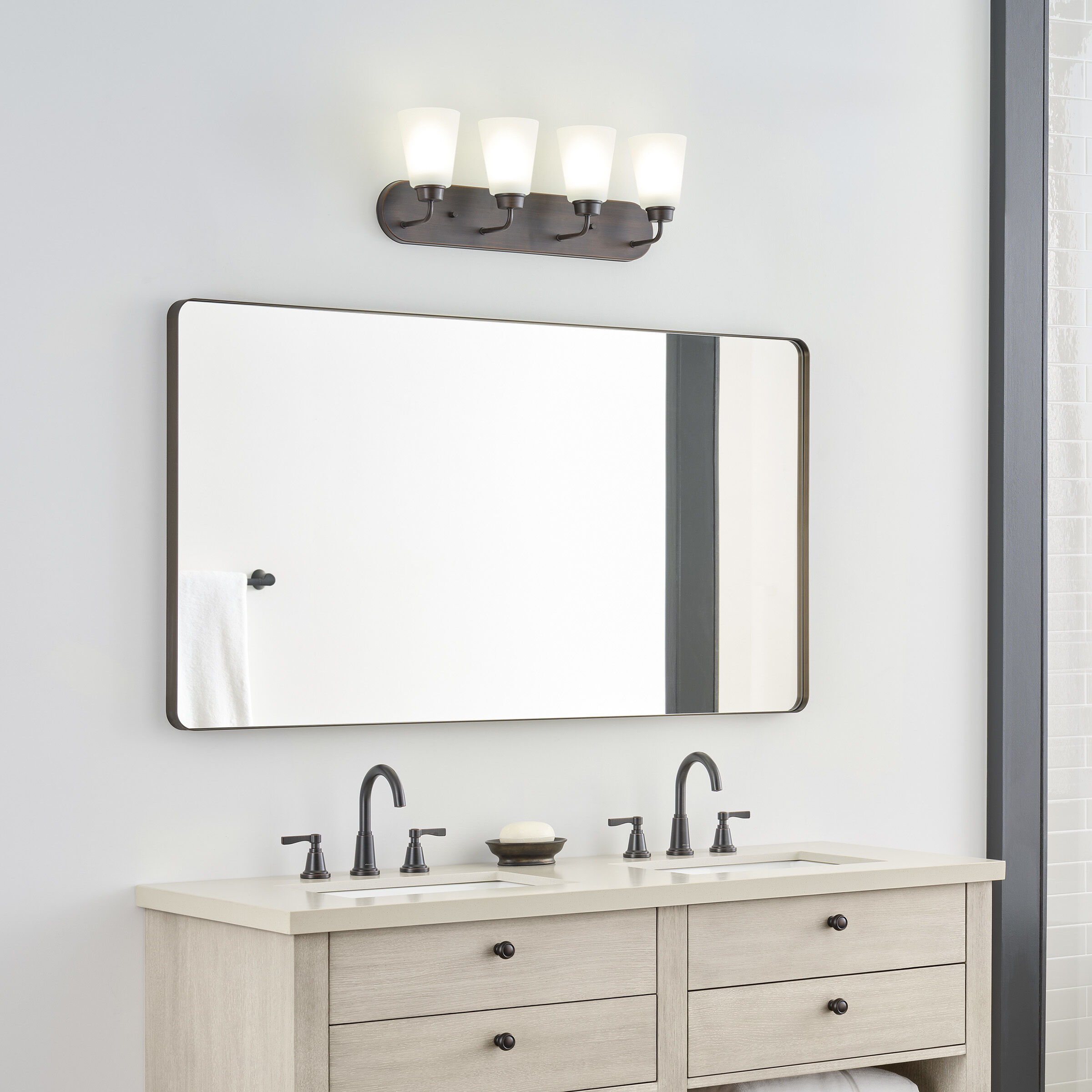 Kerrville 4 Light 24.63 inch Bronze Wall Bath Fixture Wall Light