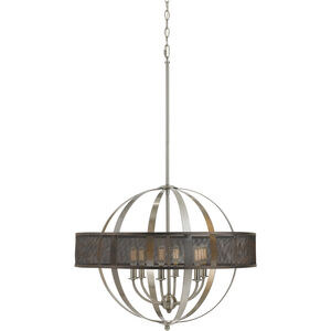 Willow 6 Light 26 inch Brushed Steel Chandelier Ceiling Light