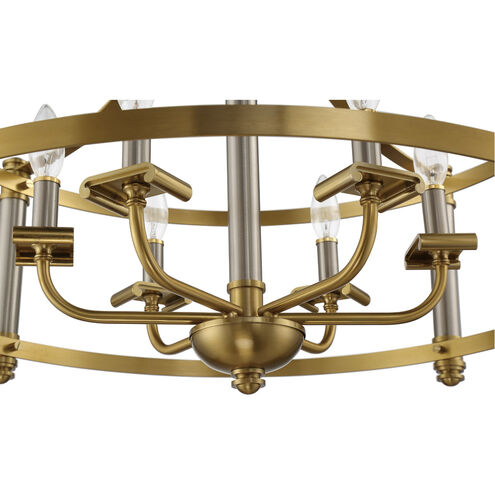 Stanza 6 Light 29 inch Brushed Polished Nickel / Satin Brass Pendant Ceiling Light