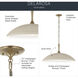 Delarosa 1 Light Greige and Champagne Bronze Pendant Ceiling Light
