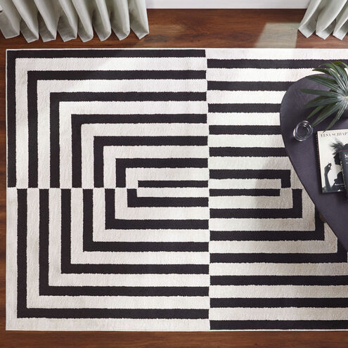 Optika 130 X 94 inch Black/White Rug in 8 x 11