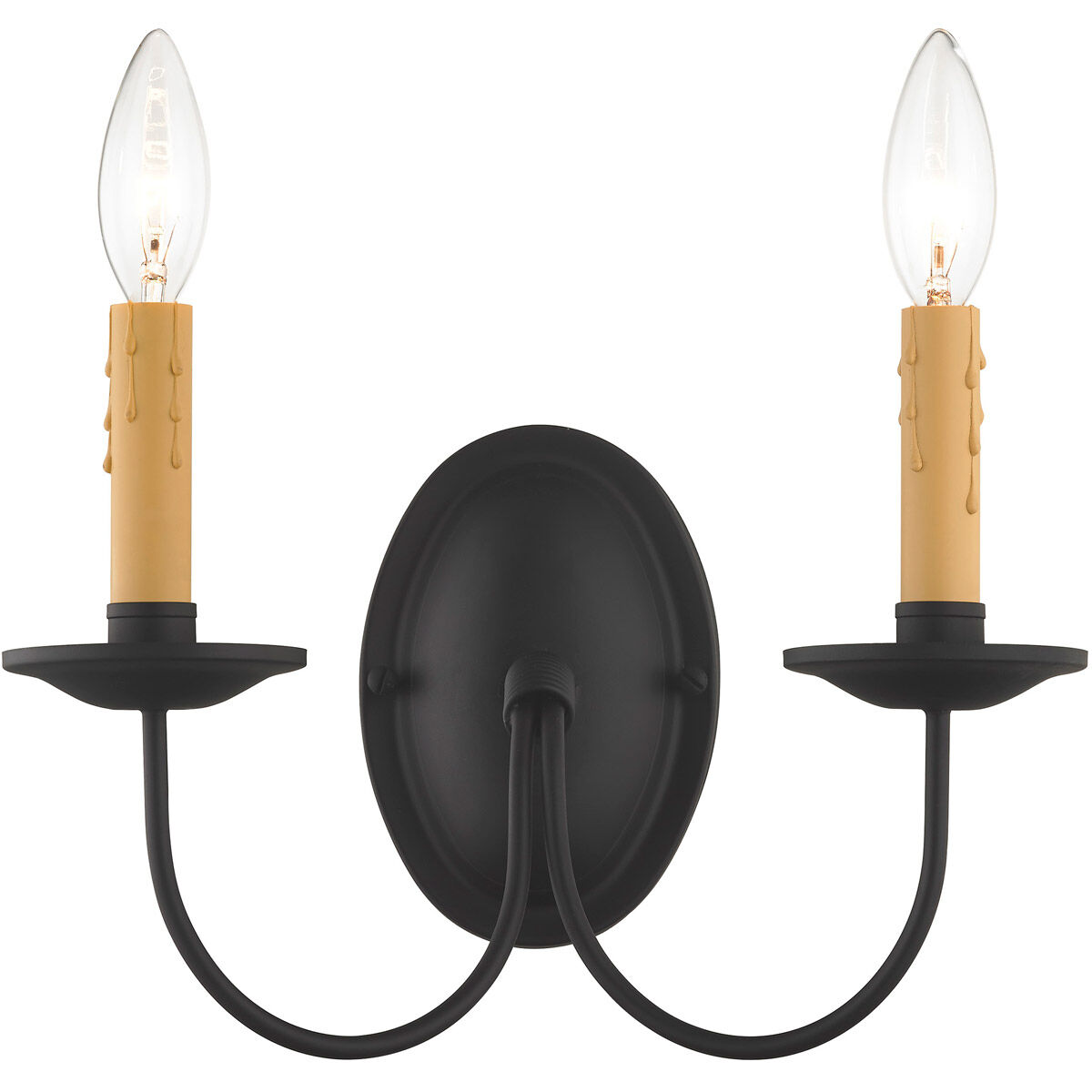 Heritage 2 Light 12 inch Black Wall Sconce Wall Light