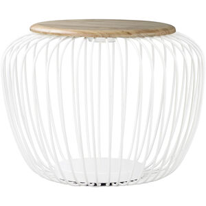Cage 18.75 inch White and Navaho White Ottoman