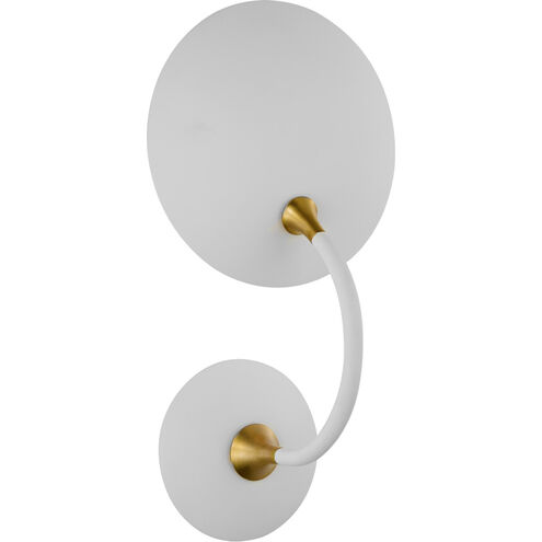 Thomas O'Brien Keria LED 8 inch Matte White and Hand-Rubbed Antique Brass Wall Wash Sconce Wall Light, Medium