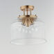 Acadia 3 Light 13 inch Heritage Semi-Flush Mount Ceiling Light