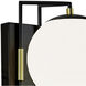 Cosmos LED 12.38 inch Matte Black with Satin Brass and Matte White Outdoor Wall Sconce