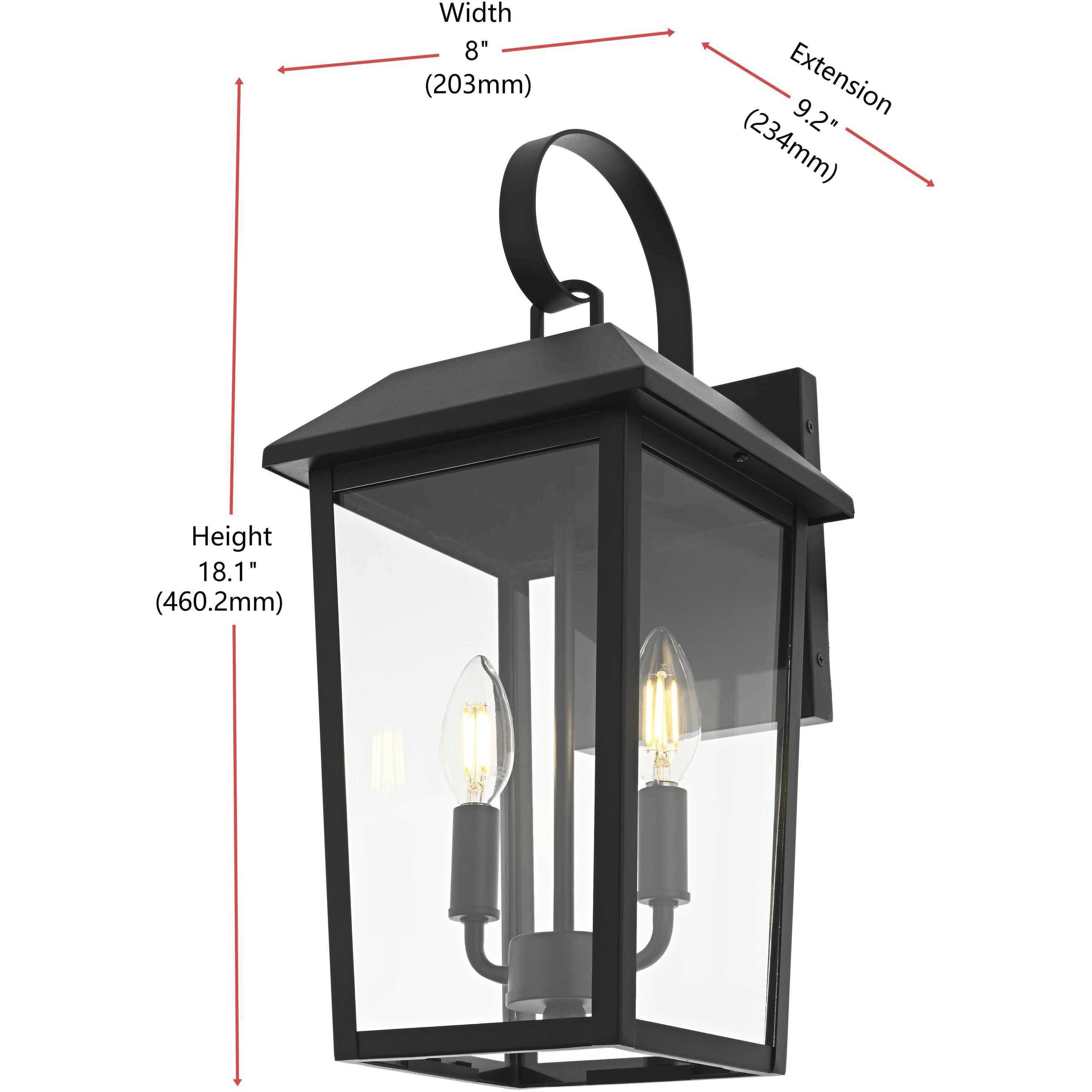 Riggs 2 Light 18 inch Black Outdoor Wall Sconce