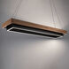 Hustler LED 54 inch Black and Dark Walnut Linear Chandelier Ceiling Light