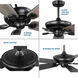 Kennedale 72 inch Matte Black with Rustic Charcoal/Matte Black Blades Ceiling Fan