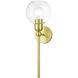 Downtown 1 Light 7 inch Satin Brass Single Sconce Wall Light, Sphere