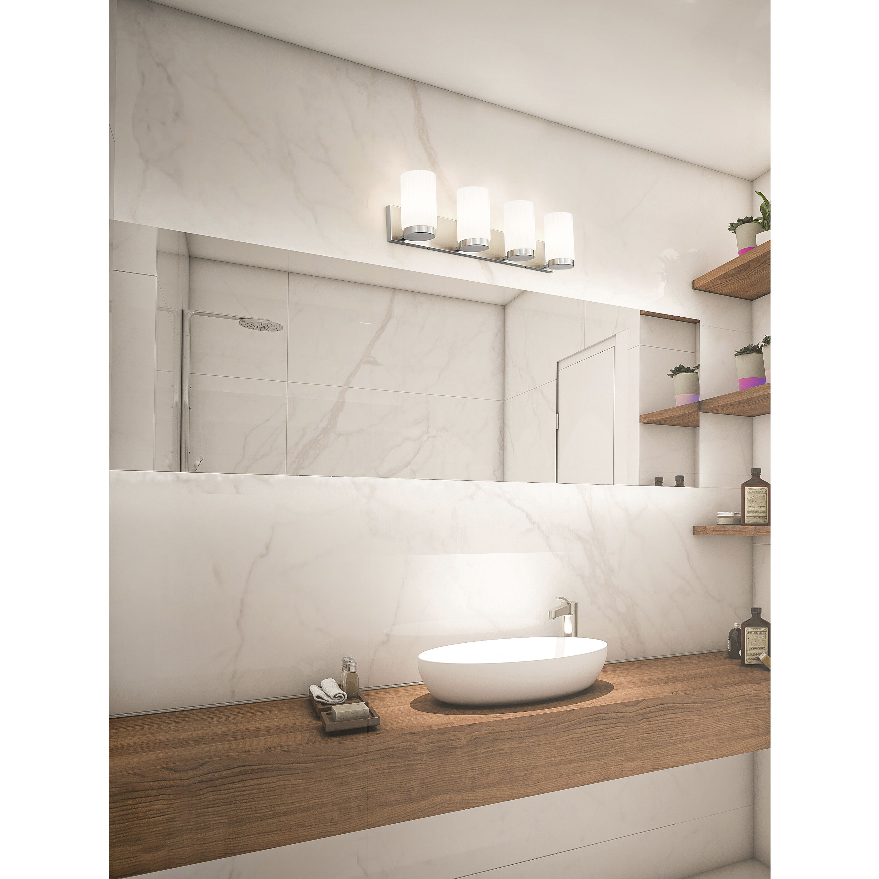 Burk 4 Light 30 inch Brushed Nickel Bath Vanity Light Wall Light