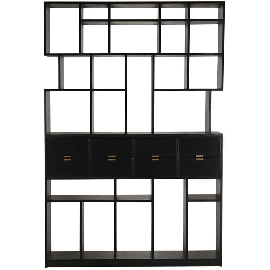 Grobius Hand Rubbed Black Bookcase