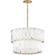 Simone LED 24 inch Burnished Gold Chandelier Ceiling Light in Alabaster, Drum