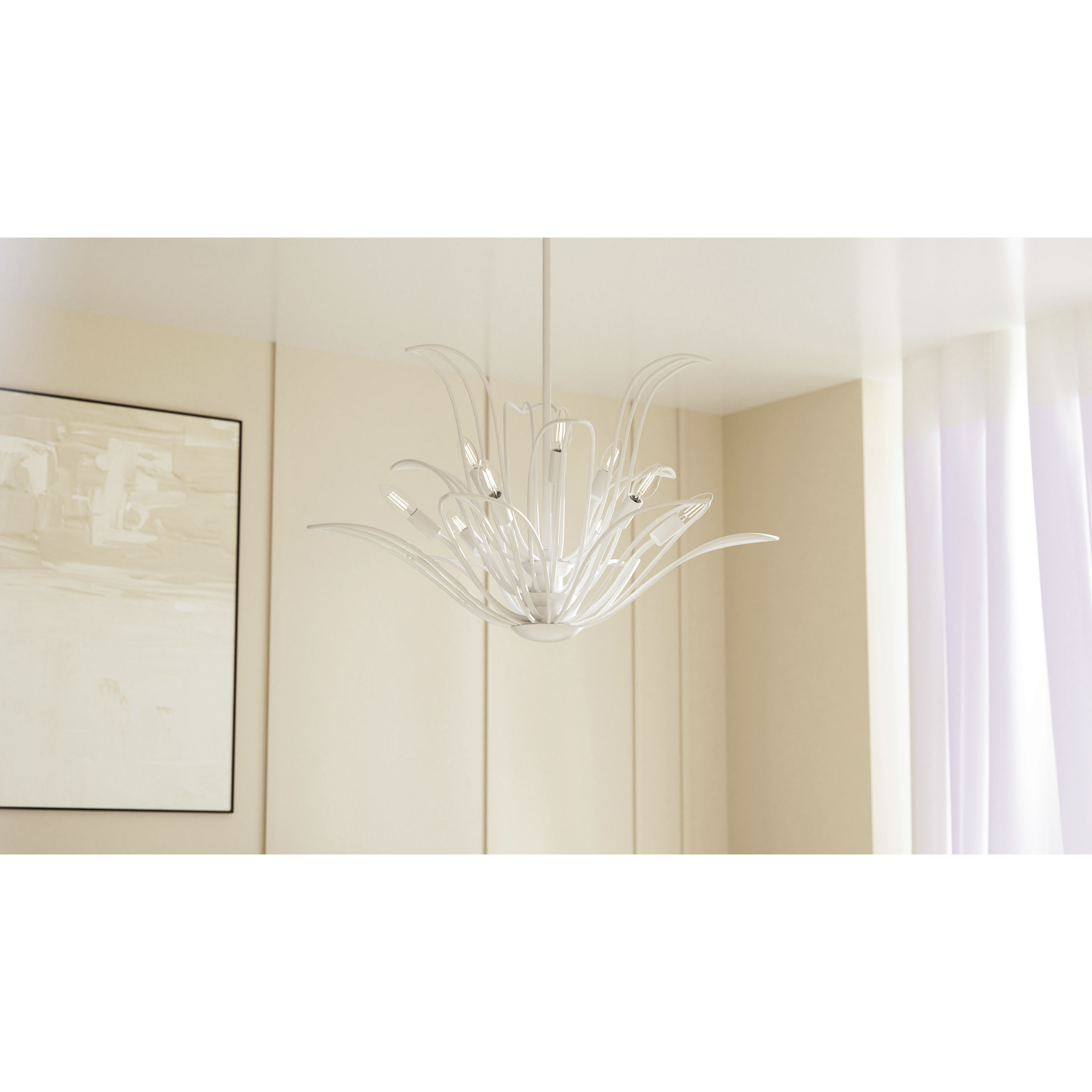 Tallulah 9 Light 32 inch Sand White Chandelier Ceiling Light
