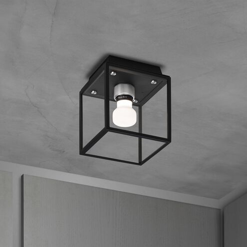 Caged Wet LED 6.81 inch Black / Steel Outdoor Semi-Flush Mount