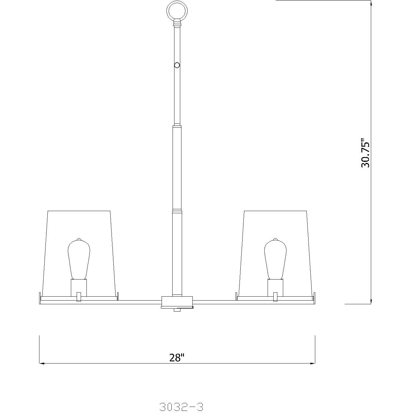 Callista 3 Light 28 inch Matte Black Chandelier Ceiling Light