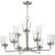 Hudson 9 Light 30 inch Satin Nickel Multi-Tier Chandelier Ceiling Light in Clear