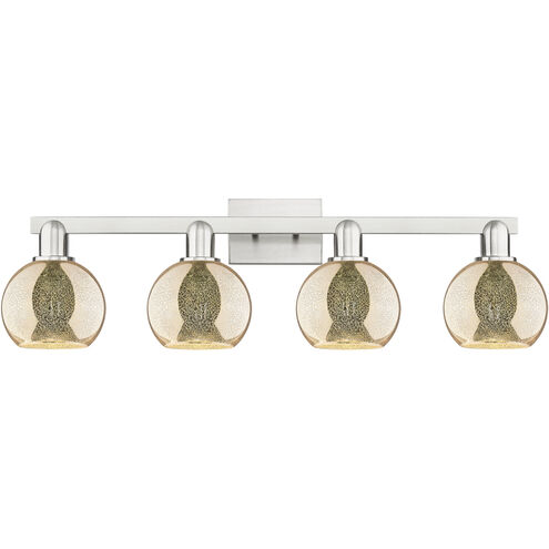Arcadia Athens 4 Light 32.88 inch Brushed Satin Nickel Bath Vanity Light Wall Light in Mercury