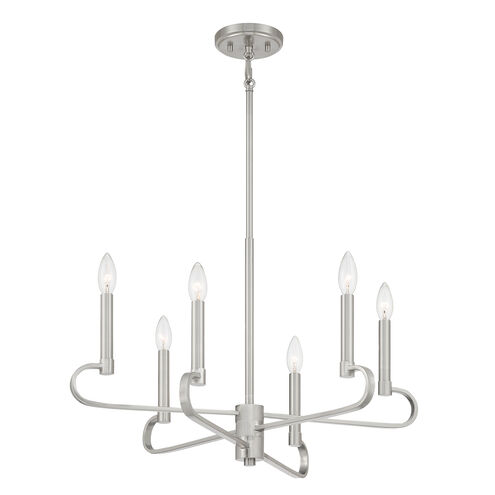 Summit 6 Light 26 inch Brushed Nickel Chandelier Ceiling Light