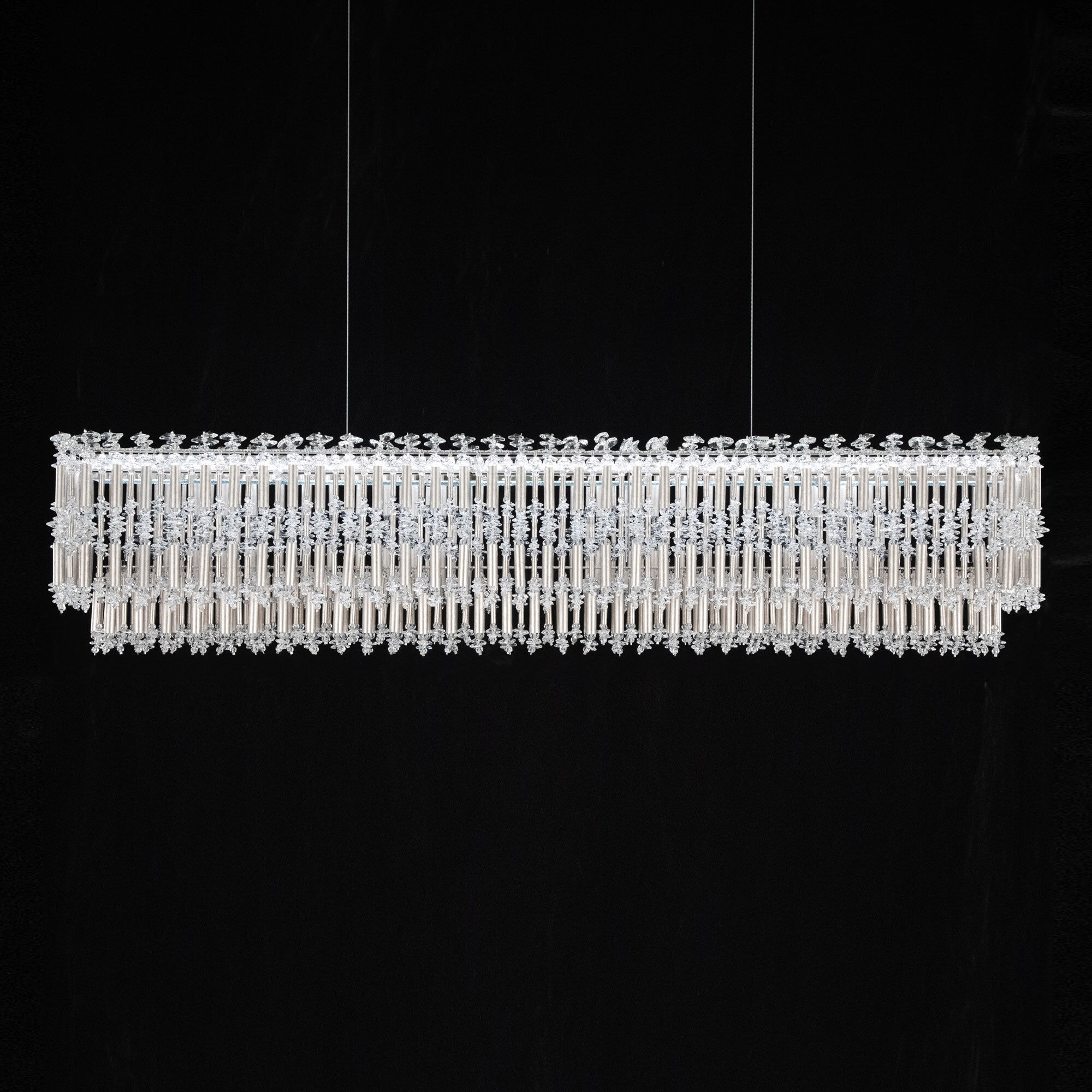 Tahitian LED 48 inch Antique Silver Linear Pendant Ceiling Light, Schonbek Signature
