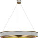 Chapman & Myers Connery LED 40 inch Matte White and Antique-Burnished Brass Ring Chandelier Ceiling Light