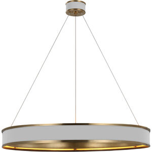 Visual Comfort Signature Collection Chapman & Myers Connery LED 40 inch Matte White and Antique-Burnished Brass Ring Chandelier Ceiling Light CHC1616WHT/AB - Open Box
