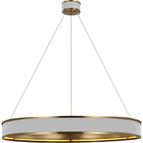 Chapman & Myers Connery LED 40 inch Matte White and Antique-Burnished Brass Ring Chandelier Ceiling Light