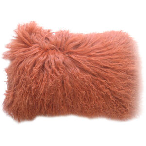 Lamb Fur 19 X 3 inch Orange Pillow