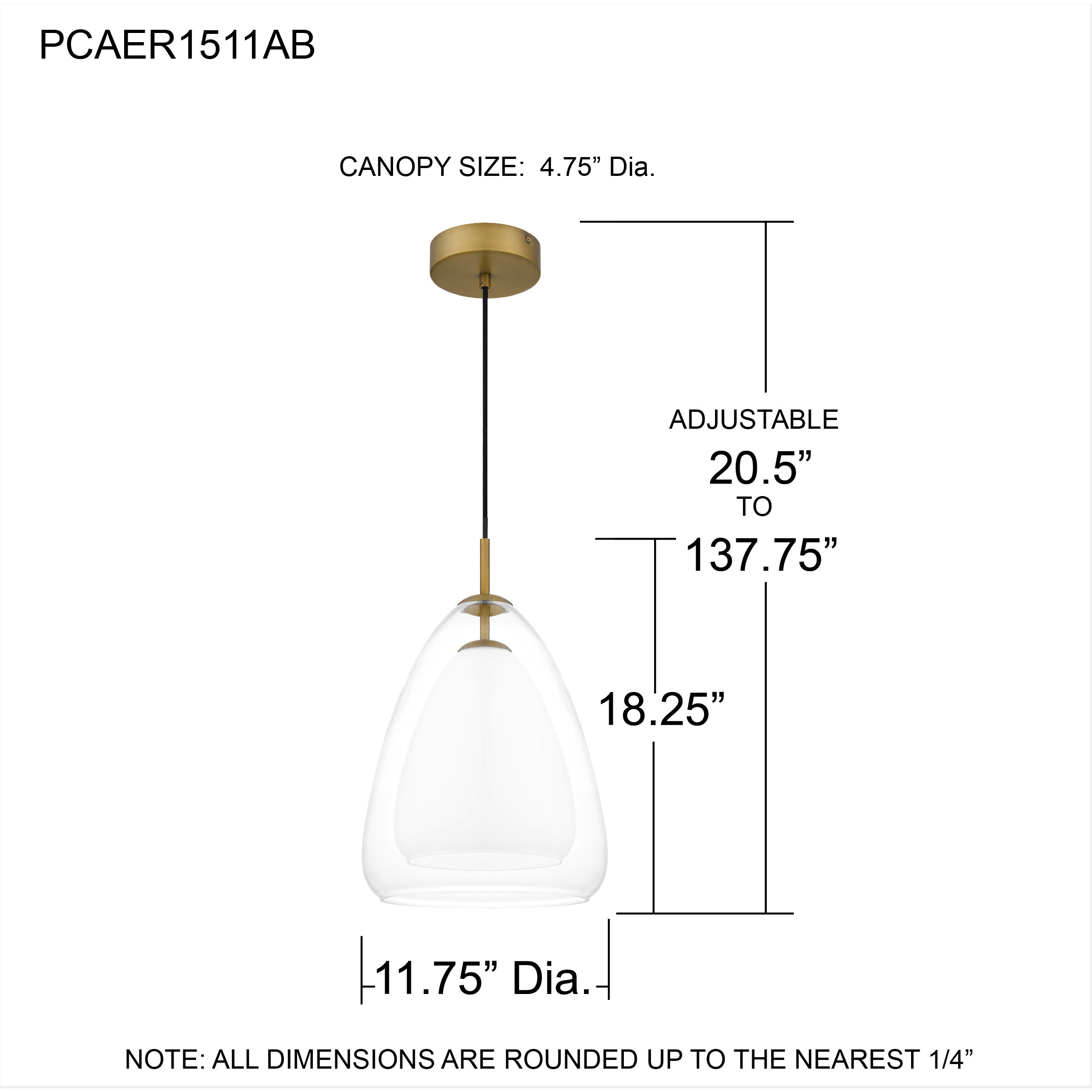 Aero 1 Light 11.75 inch Aged Brass Mini Pendant Ceiling Light