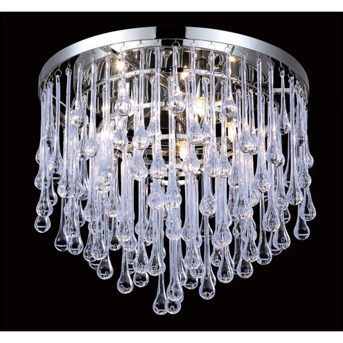 Hollywood Blvd. LED 16 inch Polished Nickel and Clear Glass Tear Drops Flush Mount Ceiling Light