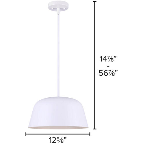 Kiliam 1 Light 13 inch Matte White Pendant Ceiling Light