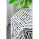Hexagon 18.1 inch Black and White Stool, Hexagon