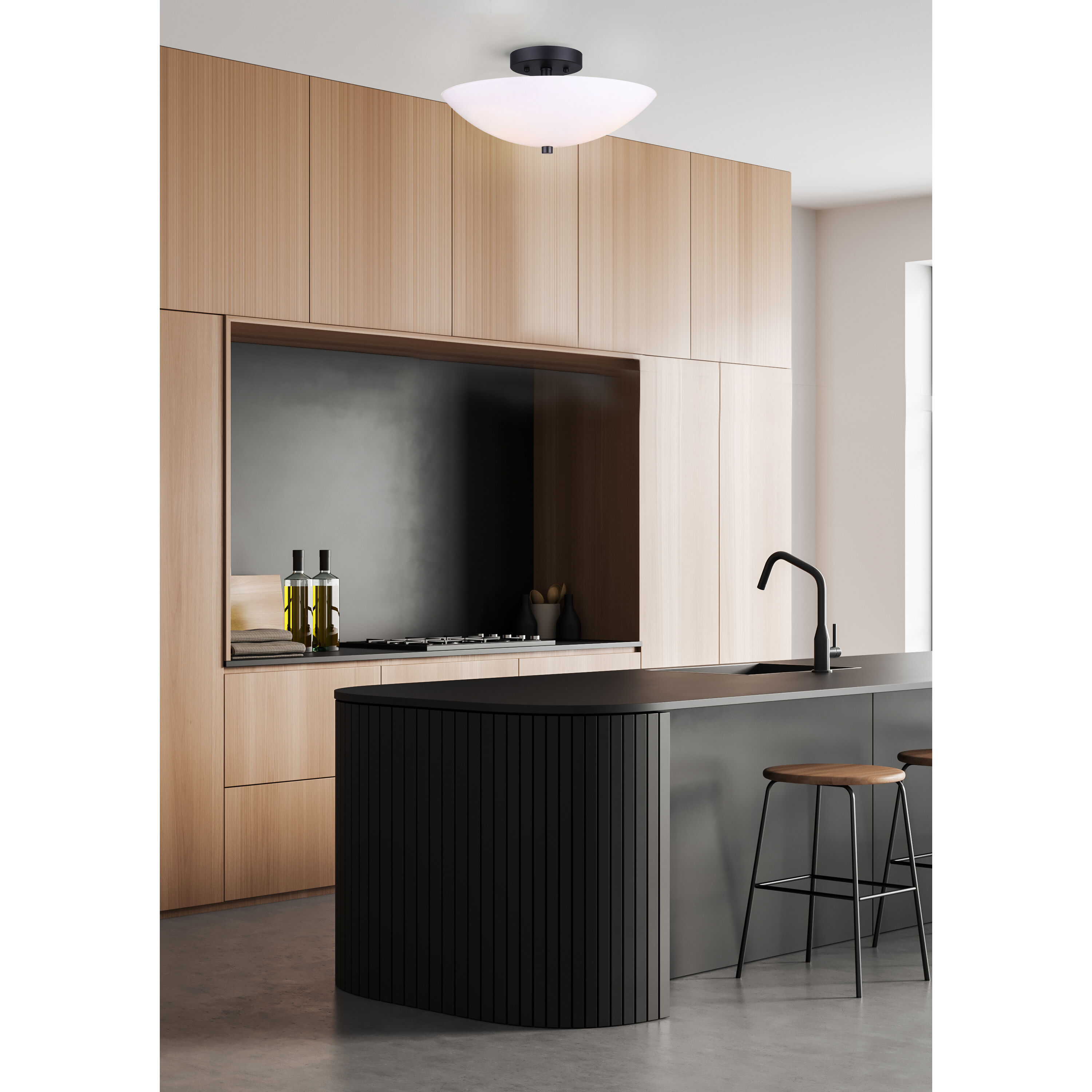 Vivy 3 Light 15 inch Black Flush Mount Ceiling Light