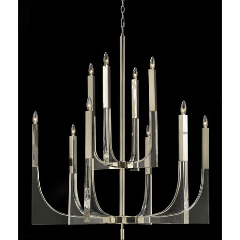 Acrylic Acrylic And Nickel Chandelier Ceiling Light