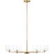Drew & Jonathan Lochdale 6 Light 33.88 inch Satin Brass Chandelier Ceiling Light, Large