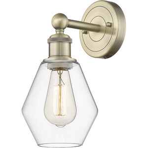 Cindyrella Sconce Wall Light in Antique Brass, Clear