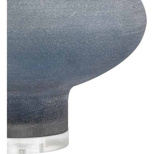 Skye 28 inch 9 watt Frosted Blue with Clear and Polished Nickel Table Lamp Portable Light