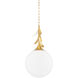 Victoria 1 Light 13.75 inch Vintage Gold Leaf Pendant Ceiling Light