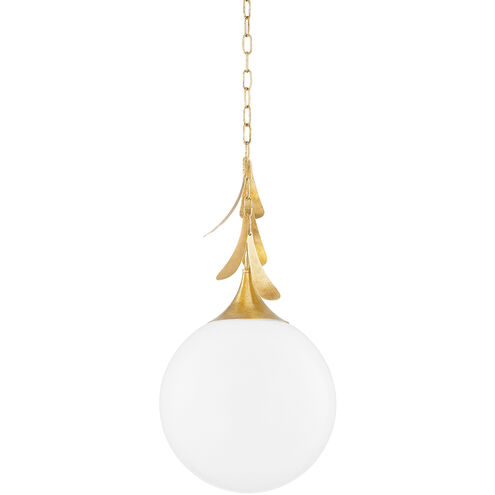 Victoria 1 Light 13.75 inch Vintage Gold Leaf Pendant Ceiling Light