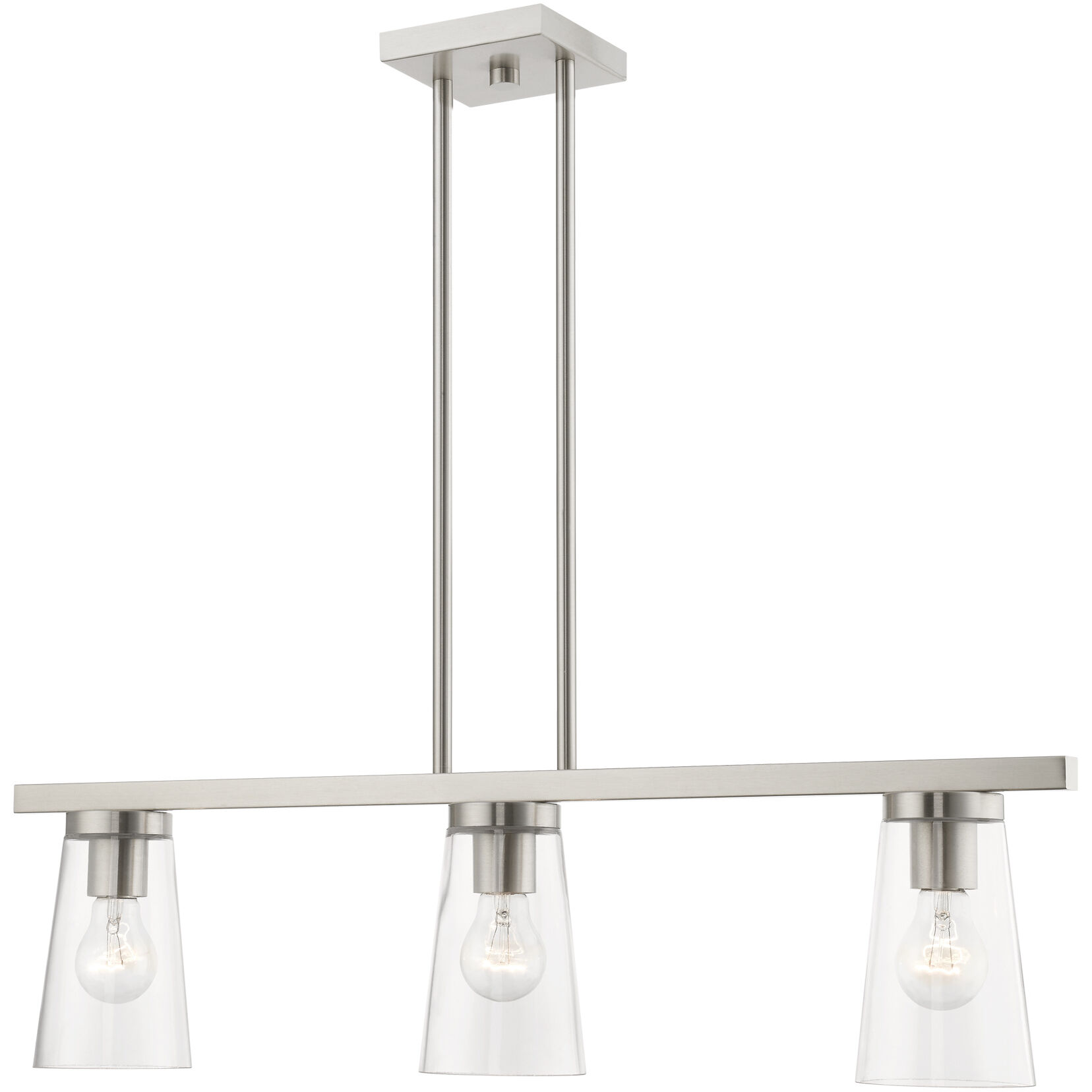 Cityview 3 Light 30 inch Brushed Nickel Linear Chandelier Ceiling Light