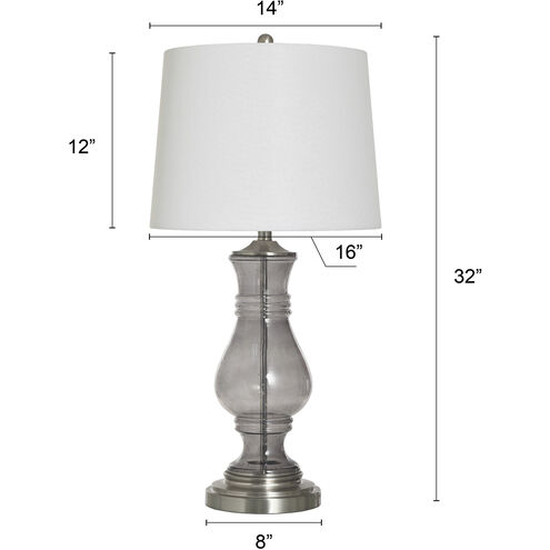 Cameron 32 inch 150.00 watt Smoke Grey Table Lamp Portable Light